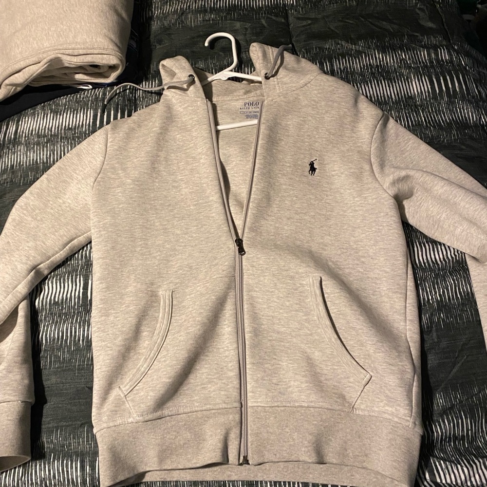 Grey polo zip up